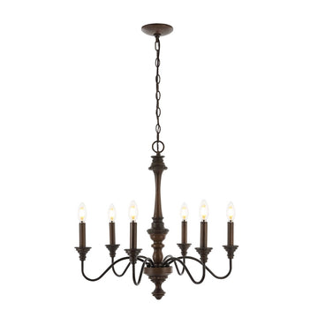 Oakley 25" Midcentury Farmhouse Iron LED Chandelier - JONATHAN Y